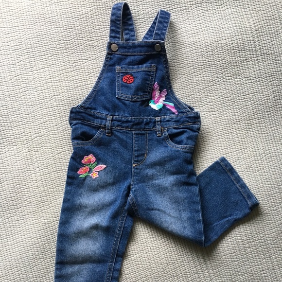 Embroidered Boho Toddler Denim Overalls - Picture 2 of 7